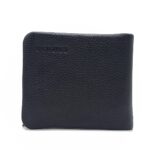 ESTIPOSS Men’s Bifold Wallet – Brown Pebbled Leather with Metallic Emblem