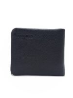 ESTIPOSS Men’s Bifold Wallet – Brown Pebbled Leather with Metallic Emblem