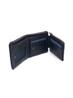 ESTIPOSS Men’s Bifold Wallet – Brown Pebbled Leather with Metallic Emblem - Image 3